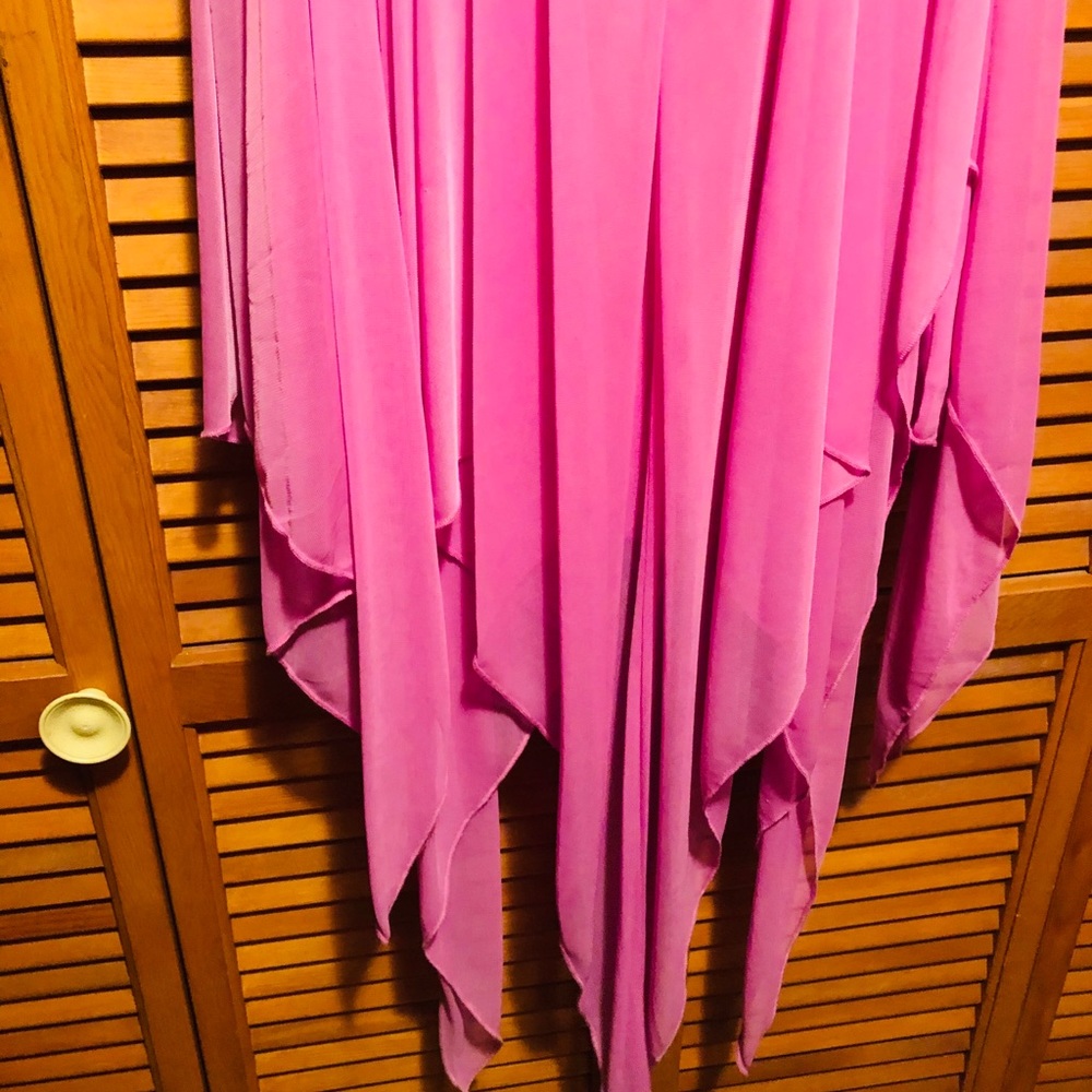 Orchid Semi Formal dress with handkerchief hemline